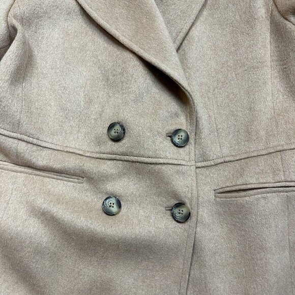 Addition Elle Double Breasted Coat Camel Size 1 X Wool Blend Trench Jacket NWT - Picture 4 of 5